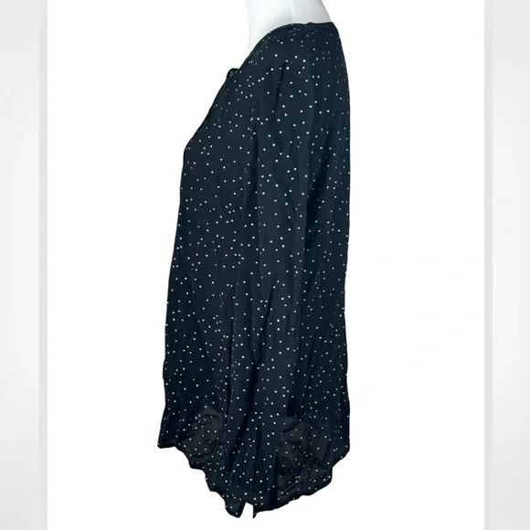 J. Jill Black & White Polka Dot Blouse Top Small - Picture 6 of 10